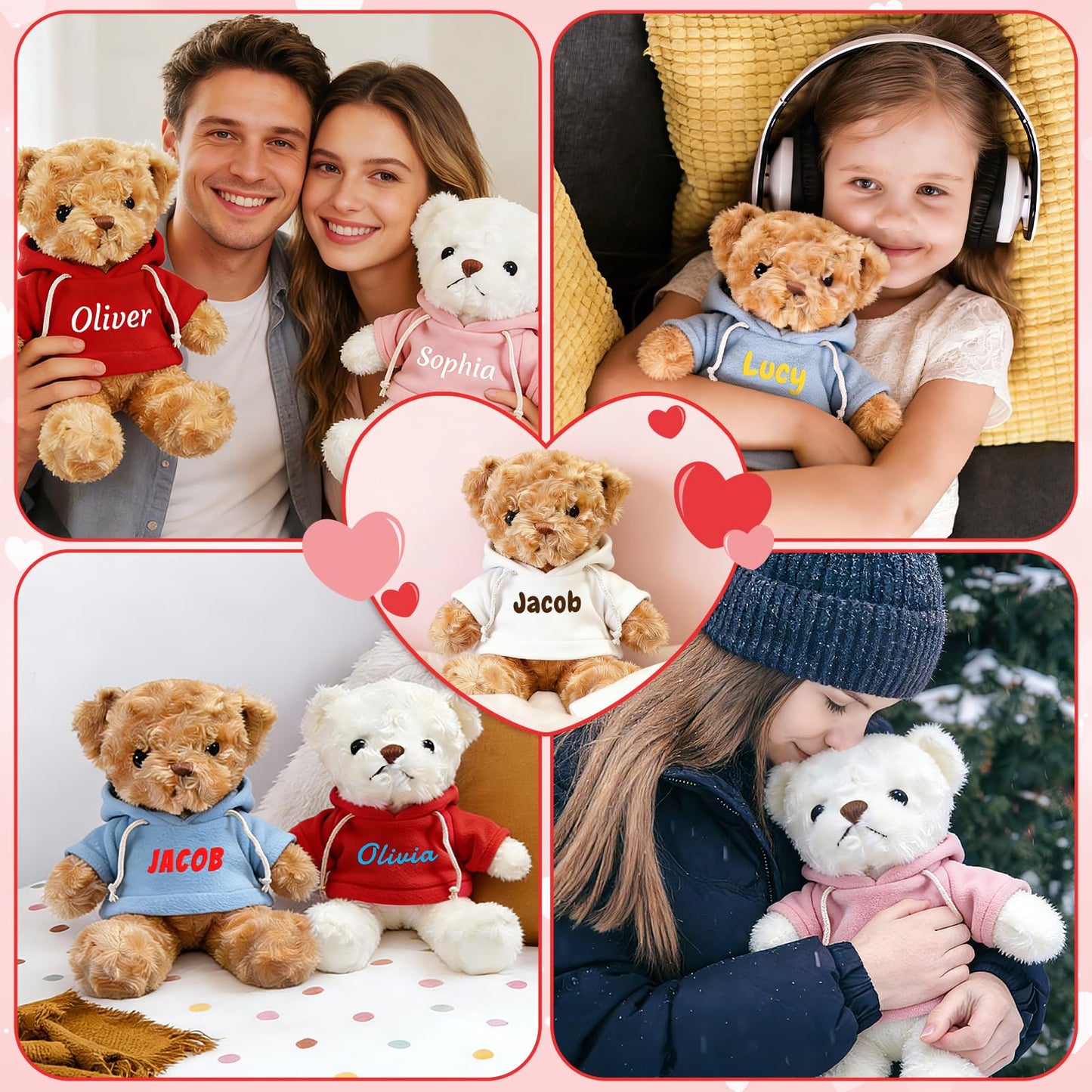 KZCKZC Personalized Teddy Bear with Name, Custom Bears Gifts for Birthday