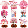 9 PCS Cherry Blossom Honeycomb Centerpieces for Table Decor, Cherry Blossom Table Decorations Table Toppers for Japanese Cherry Blossom Party