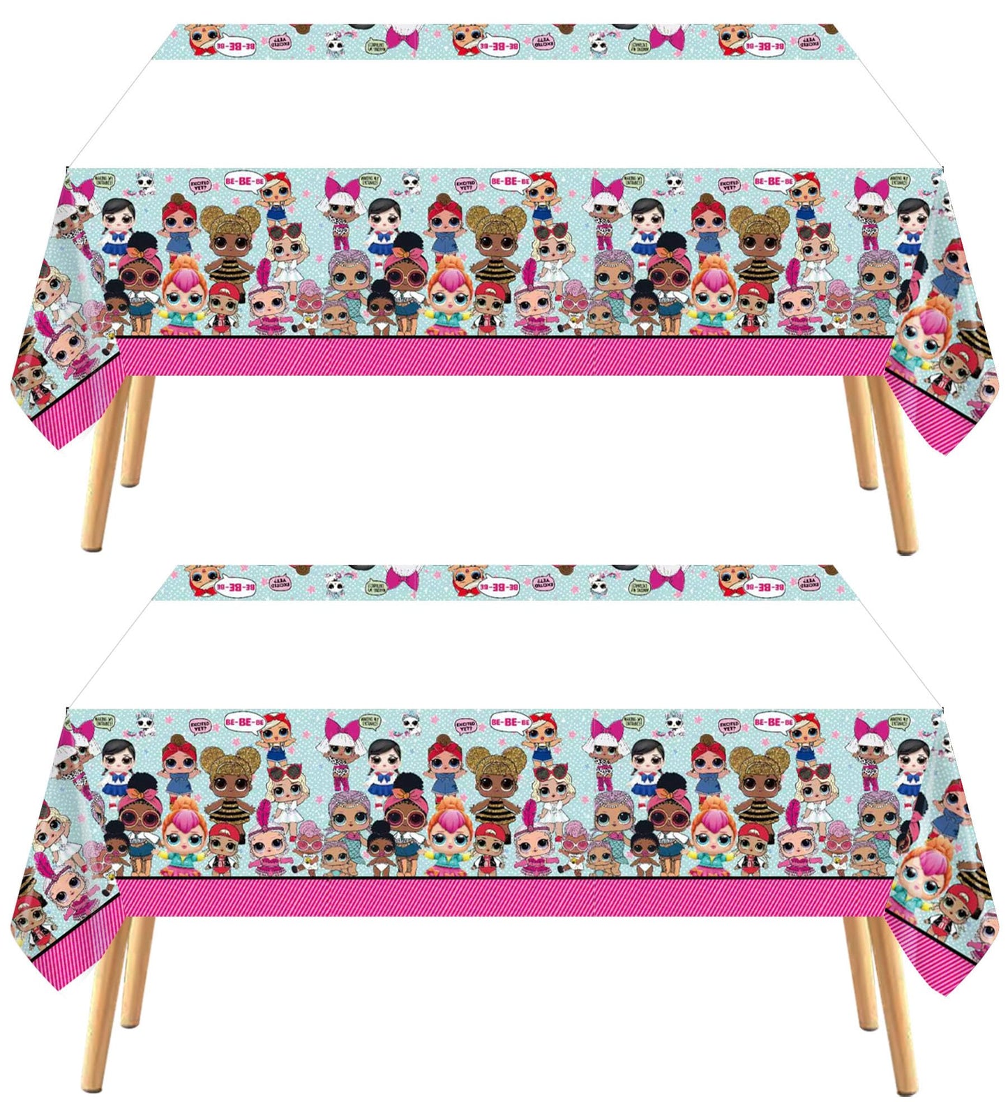 Ananju 2pcs Children Birthday Party Tablecloth Table Cover,Children Birthday Supplies Decorations (3)