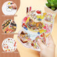 ZSYTZL 4 Sheets 3D DIY Stickers Scene, Cute Miniature Global Food Sticker Waterproof Quiet Book with Tweezers Decorating Phones Handbooks Bottle