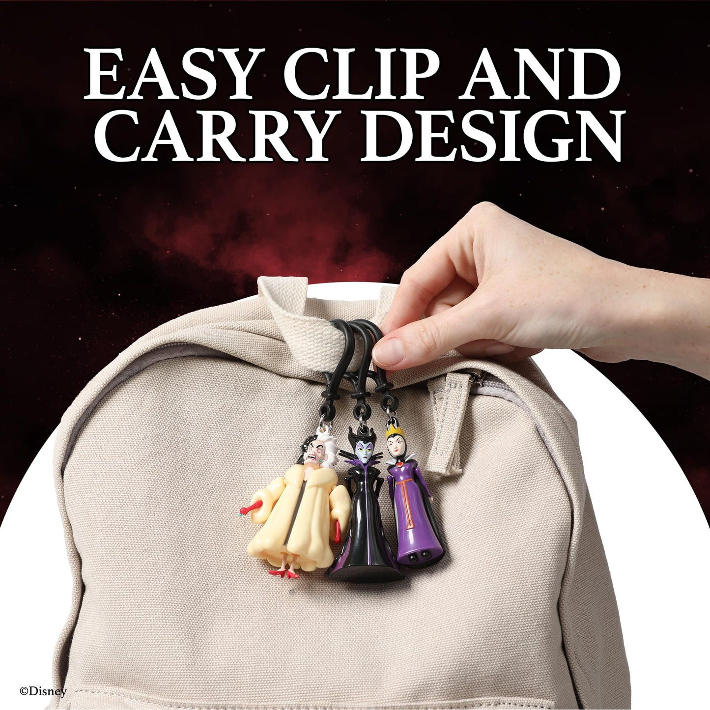 Disney Villains Chibi in Motion 4-Pack Bag Charms with Mystery Figure