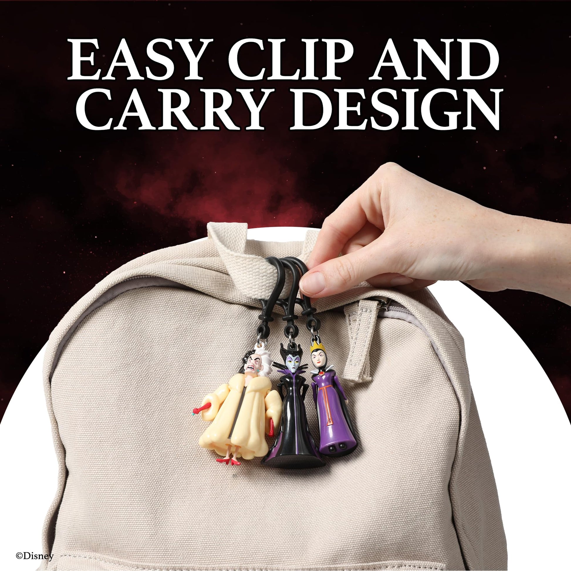 Disney Villains Chibi in Motion 4-Pack Bag Charms with Mystery Figure