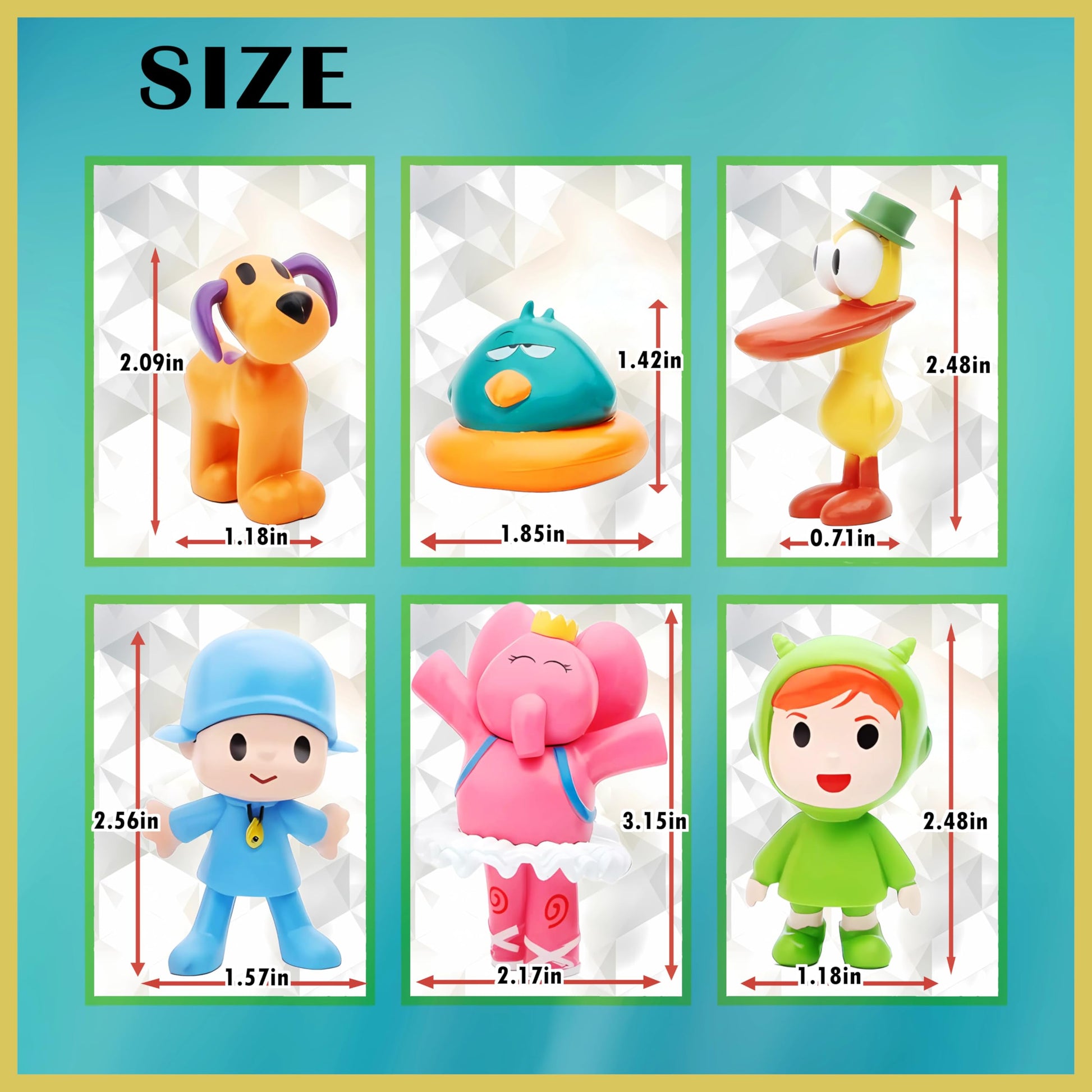 ZXHGWWHS 7-Piece Animated Set Featuring Loula and Elly 2.6 Inch PVC Action Figures for Collectors Display and Decor