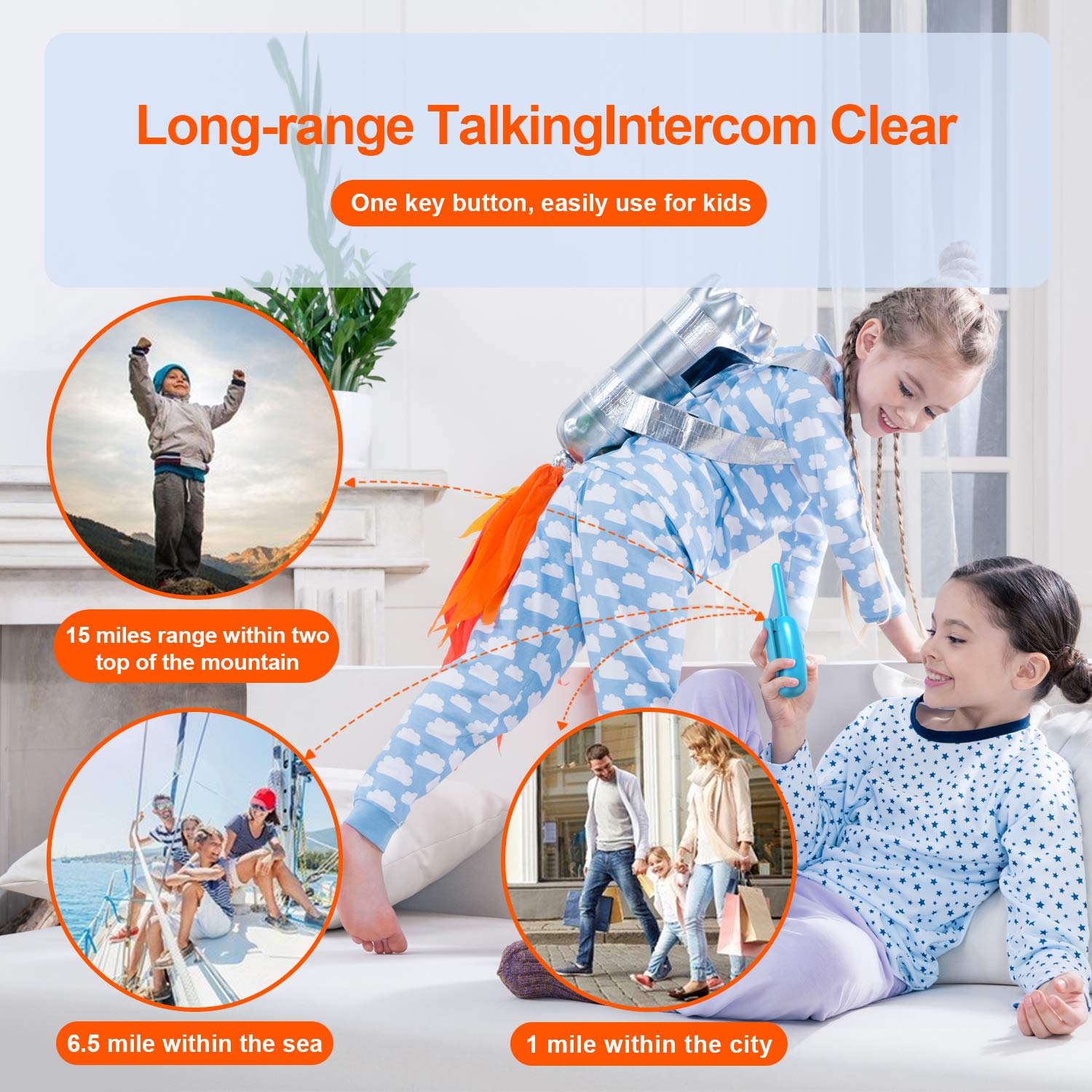 GOCOM Walkie Talkies for Kids, Kids Toys Handheld Child Gift Walky Talky, Two-Way Radio Boys & Girls Toys Age 3-12, for Indoor Outdoor Hiking