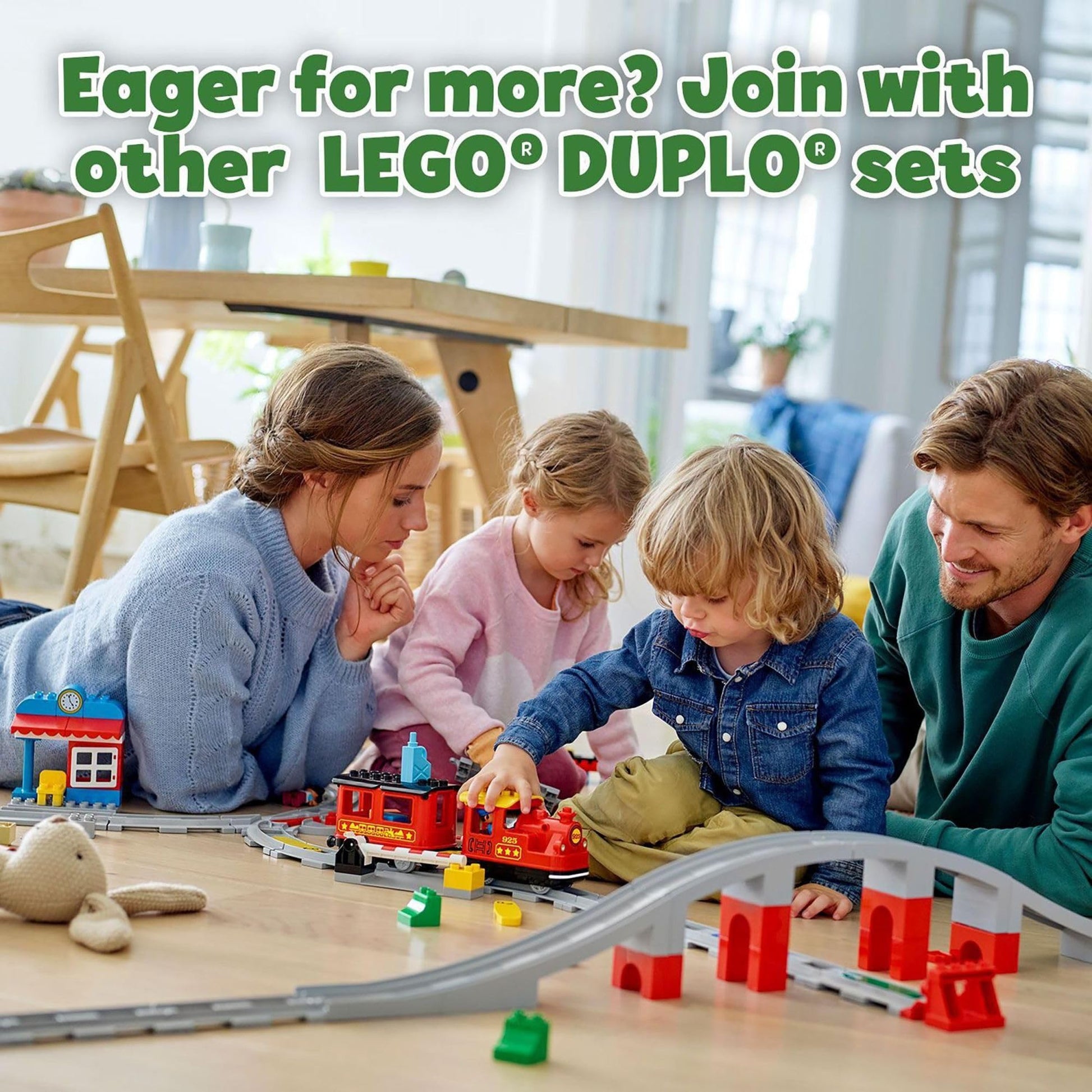 LEGO DUPLO Town Steam Train Set - Battery Powered Remote Control Train Toys for Toddlers - Learning Toy for Boys, Girls, and Kids 2-5 - Gifts for