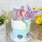Mermaid Cake Toppers with Shell Starfish Fishtail Balls for Mermaid Birthday Supplies (Style1)