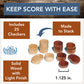 WE Games Wood Backgammon Chips with Cloth Pouch - Brown & Natural 1.125 in. Diameter - Set of 30