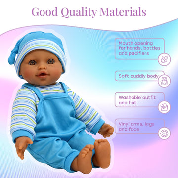 The New York Doll Collection 12" Sweet Hispanic Twin Dolls Play Baby Dolls - Doll Pacifier Included