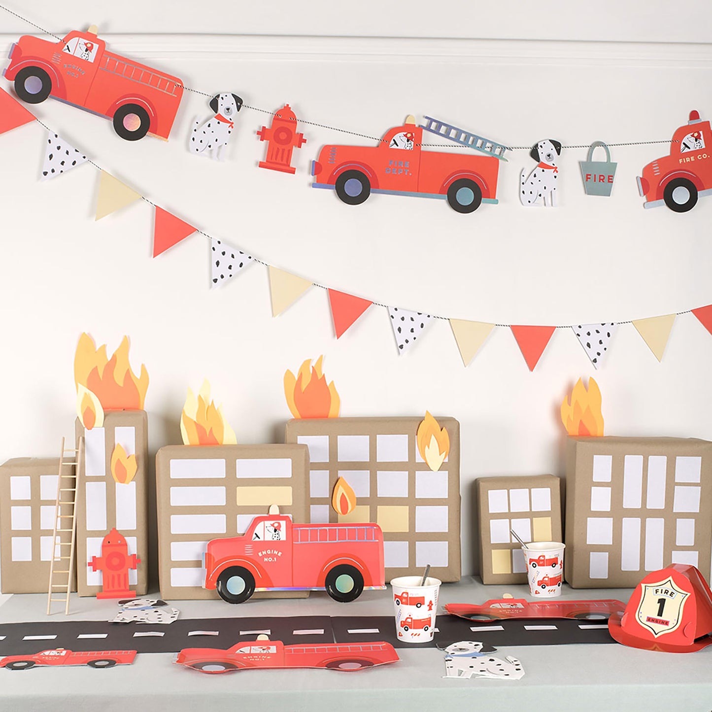 Meri Meri Firefighter Hats (Pack of 8)