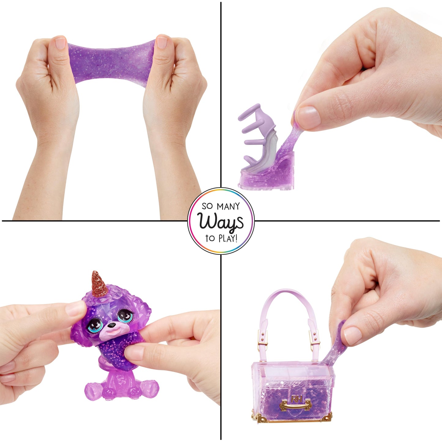 Rainbow High Violet, Purple with Slime Kit & Pet, 11" Shimmer Posable Fashion Doll with DIY Sparkle Slime, Magical Yeti Pet, Fun Play Accessories