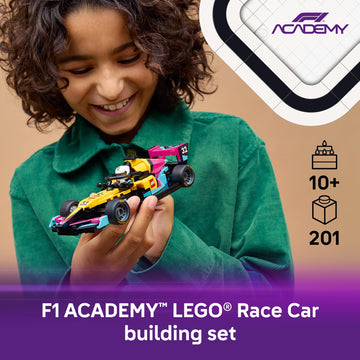 LEGO Speed Champions F1 ACADEMY Race Car Building Toy - Pretend Play Racing Vehicle W/ F1 ACADEMY Minifigure - Play & Display Toy Car for Boys