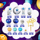 Space Cake Toppers Outer Space Cake Decorations with Balls Stars Astronauts Figurines Planets for Outer Space Theme Birthday