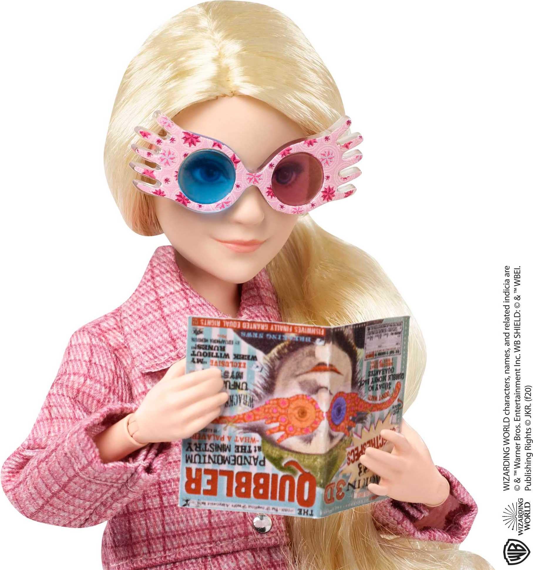 Mattel Harry Potter Collectible Toy, Luna Lovegood Doll & Accessories, Signature Look with Quibbler & Spectrespecs