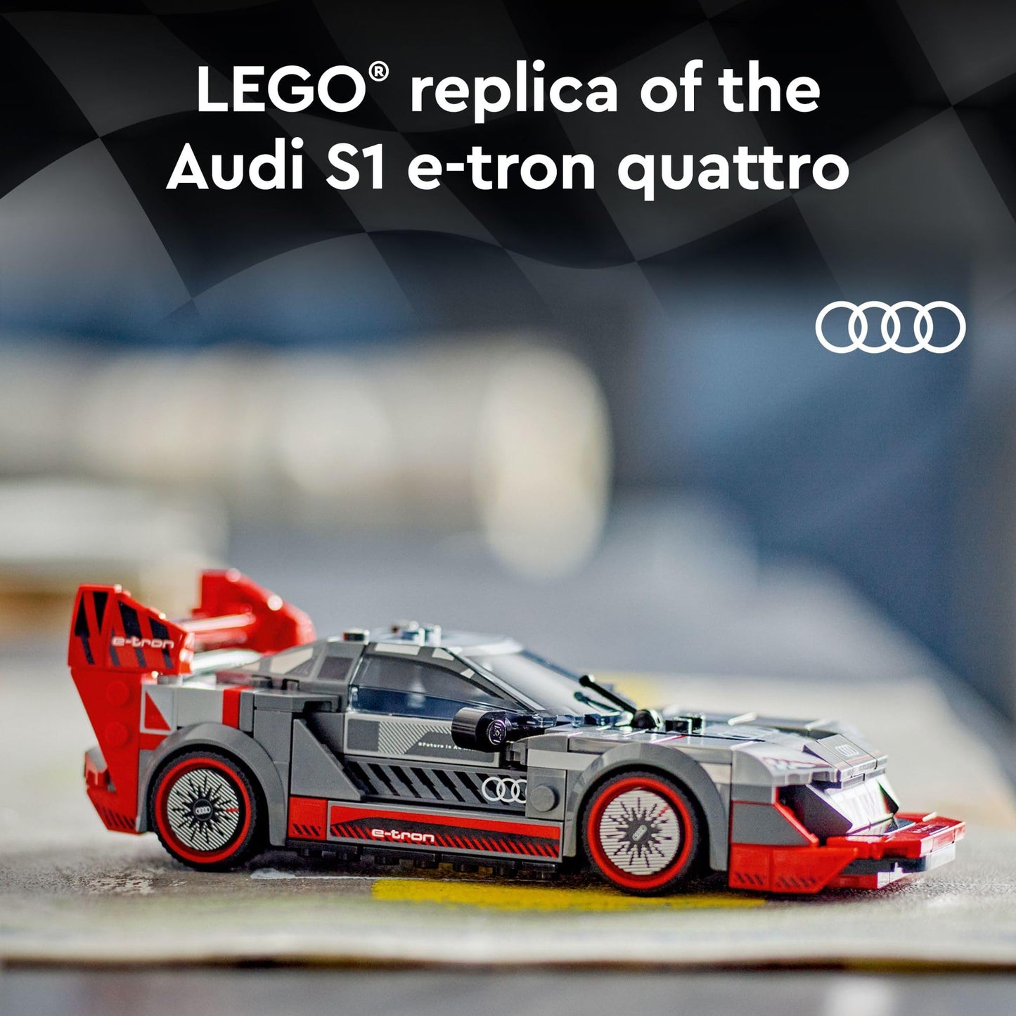 LEGO Speed Champions Audi S1 e-tron Quattro Race Car Toys - Building Toys for Kids, Boys & Girls, Ages 9+ - Design Details & 1 Minifigure - Car Model