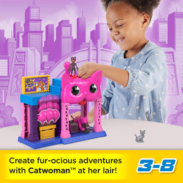 Fisher-Price Imaginext DC Super Friends Toy Catwoman Playhouse Playset with Figure & Accessories for Pretend Play Kids Ages 3+ Years