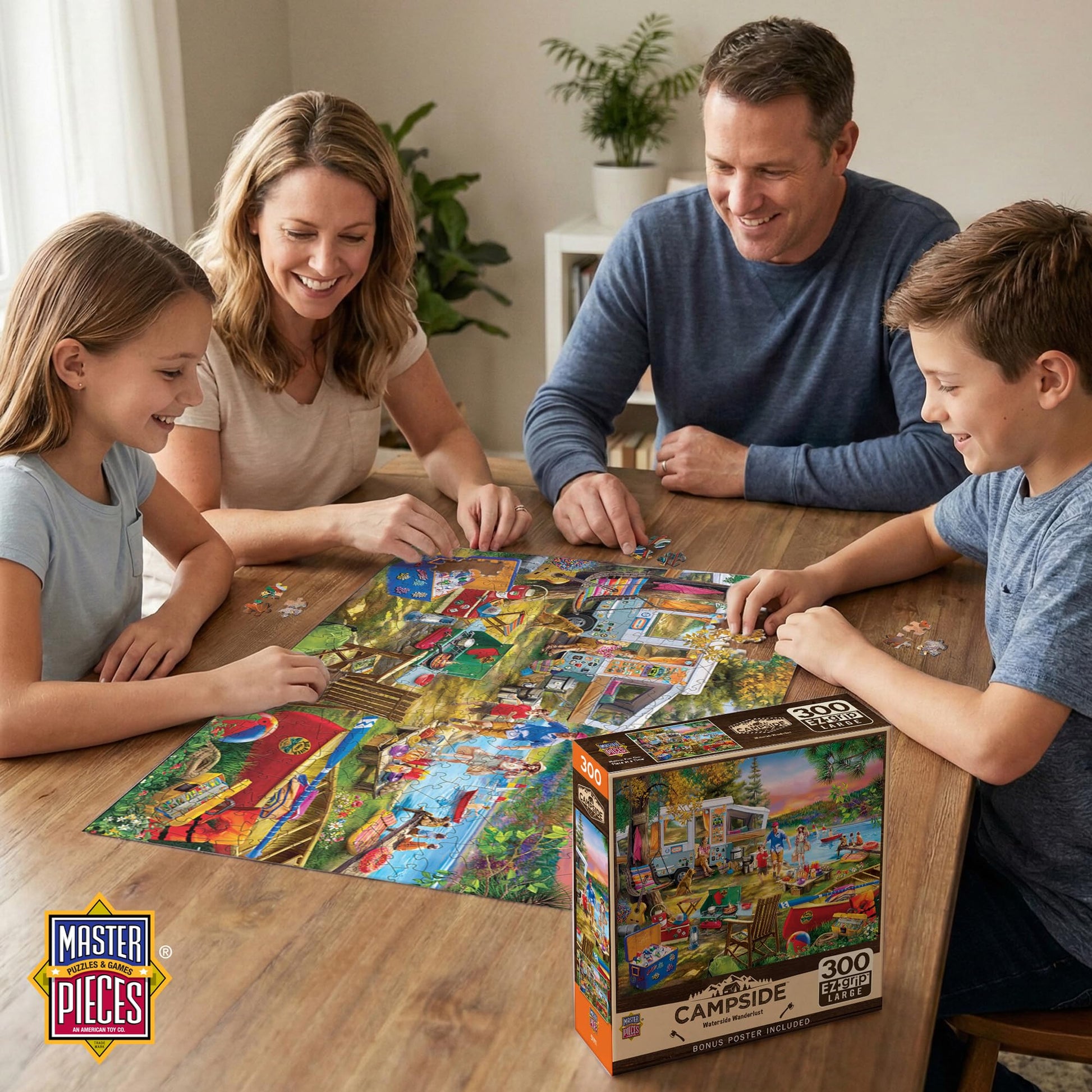 MasterPieces - 300 Piece Jigsaw Puzzle, Large EZ Grip Shapes, Waterslide Wanderlust, Fun for Adults, Seniors, Family, Kids, Non-Glare Finish, 18"x24"