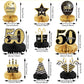 9 Pieces 50th Birthday Decoration 50 th Birthday Centerpieces for Tables Decorations Cheers to 50 Years Honeycomb Table Topper for Men and Women Fifty