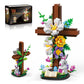 HiDectee Cross Flower Building Set - Jesus Botanical Lily Cross with Bible Base & Spring Garden - Religious Christian Faith Gifts for Women, Mom