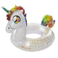 PoolCandy Inflatable Animal Pool Tubes & Swim Rings (Unicorn Glitter Filled 48" inch Animal Pool Tube Swim Ring)