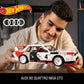 MEGA Hot Wheels Collectible Car Building Toy, Audi 90 Quattro IMSA GTO with 973 Pieces and Die-Cast Model, Build & Display Set for Collectors, Red