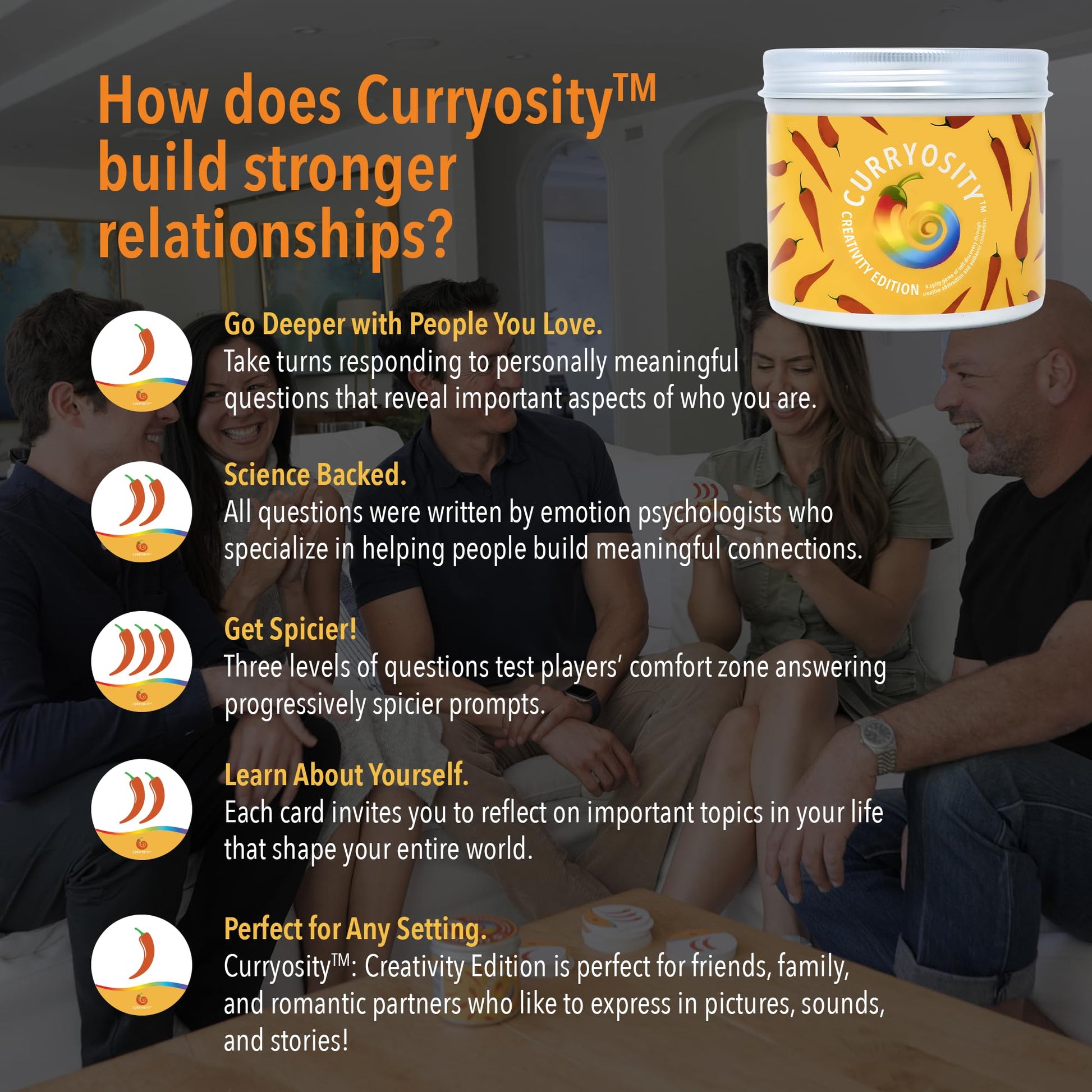 Curryosity Creativity Edition - 120 Creative Thinking & Self-Discovery Cards | Brainstorming & Conversation Game for Teams, Writers & Artists | Idea