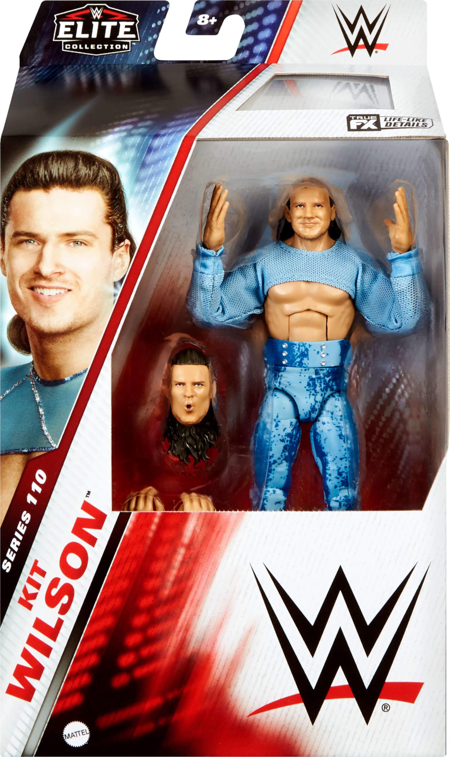 Mattel WWE Elite Action Figure & Accessories, Series #110 Kit Wilson 6-inch Collectible with 25 Articulation Points & Swappable Hands