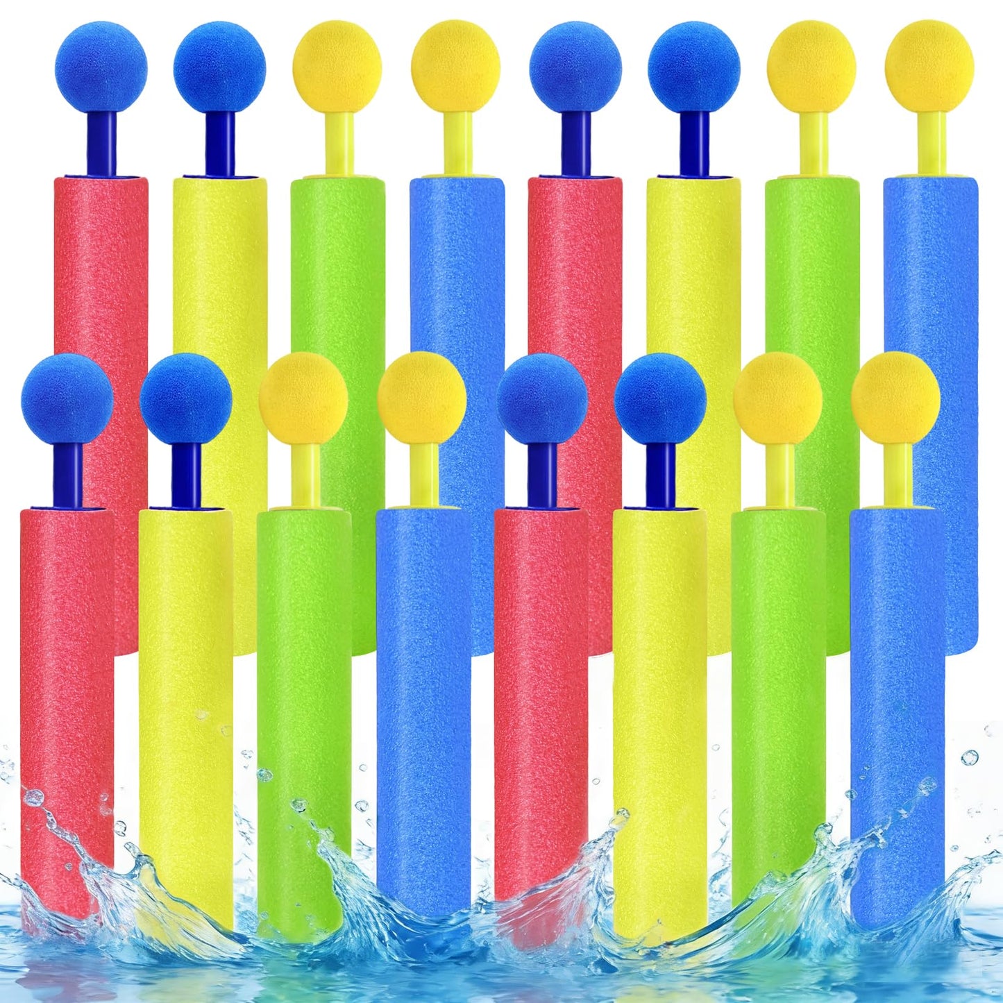16 Pack Water Guns for Kids, Foam Water Blaster Soaker Squirt Guns for Kids & Adults, Summer Outdoor Pool Beach Toys, Party Favors, Family Games