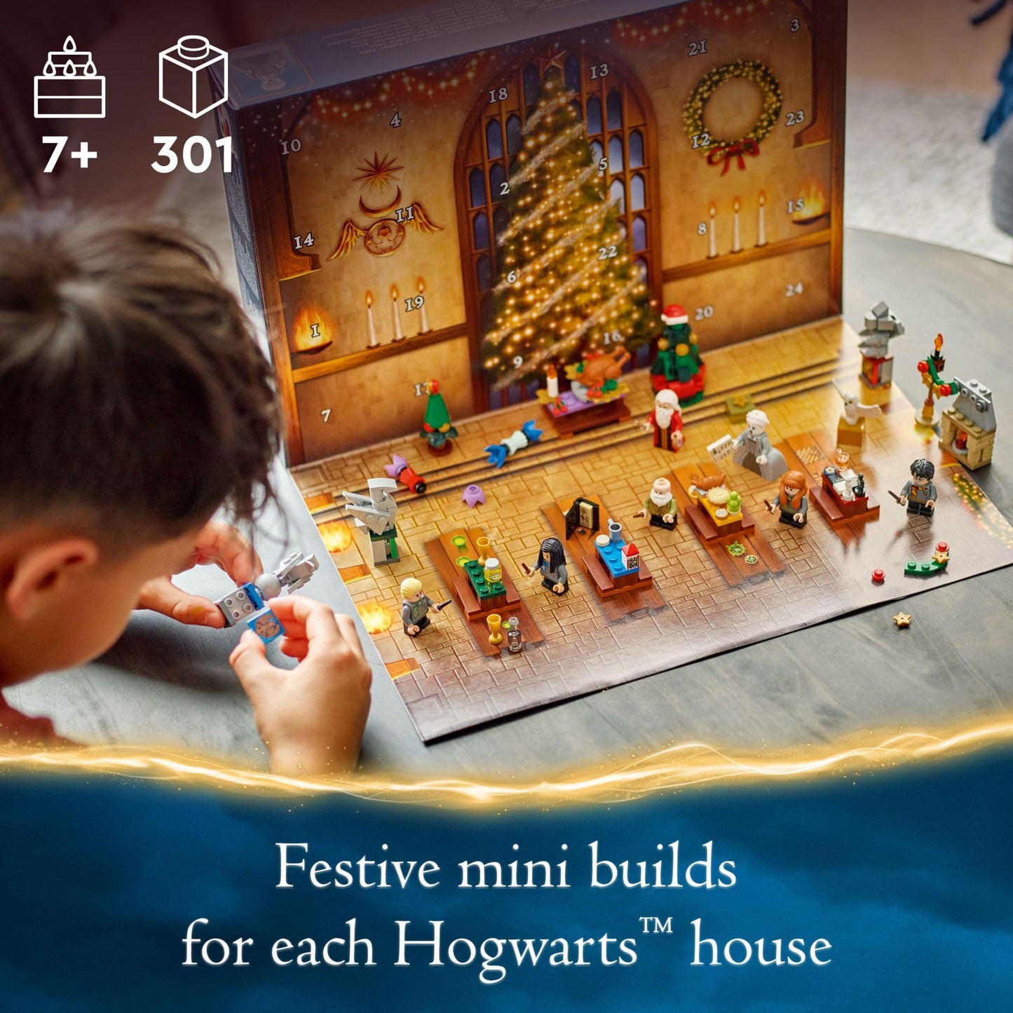 LEGO Harry Potter Advent Calendar 2024 for Kids - Christmas Advent Calendar W/ 16 Mini Builds & 7 Minifigures, Ages 7+ - Harry Potter Toys Gift Idea