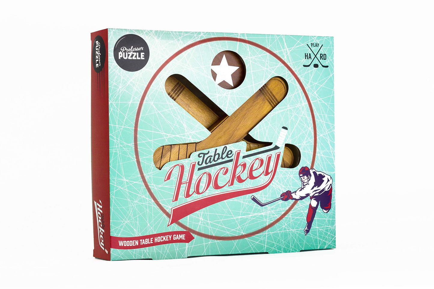Wooden Table Hockey - Mini Tabletop Hockey Game - Turn Any Table into a Hockey Rink with This Tabletop Game by Professor Puzzle.