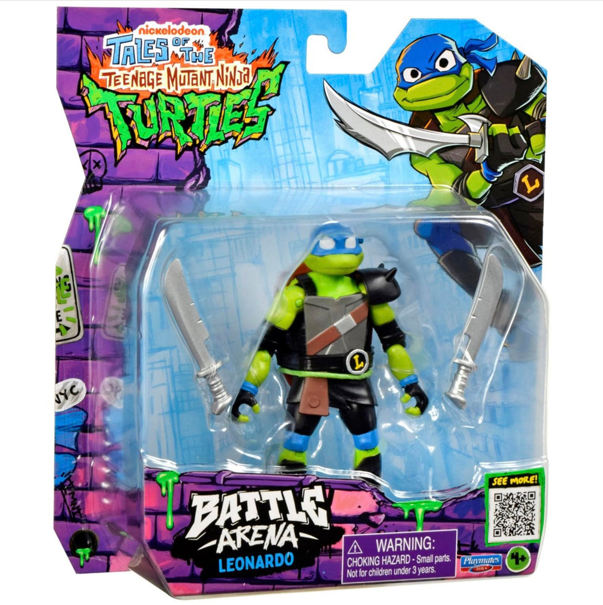 Tales of the Teenage Mutant Ninja Turtles TMNT Battle Arena Action Figure (Leonardo, Tales of the Teenage Mutant Ninja Turtles TMNT Battle Arena
