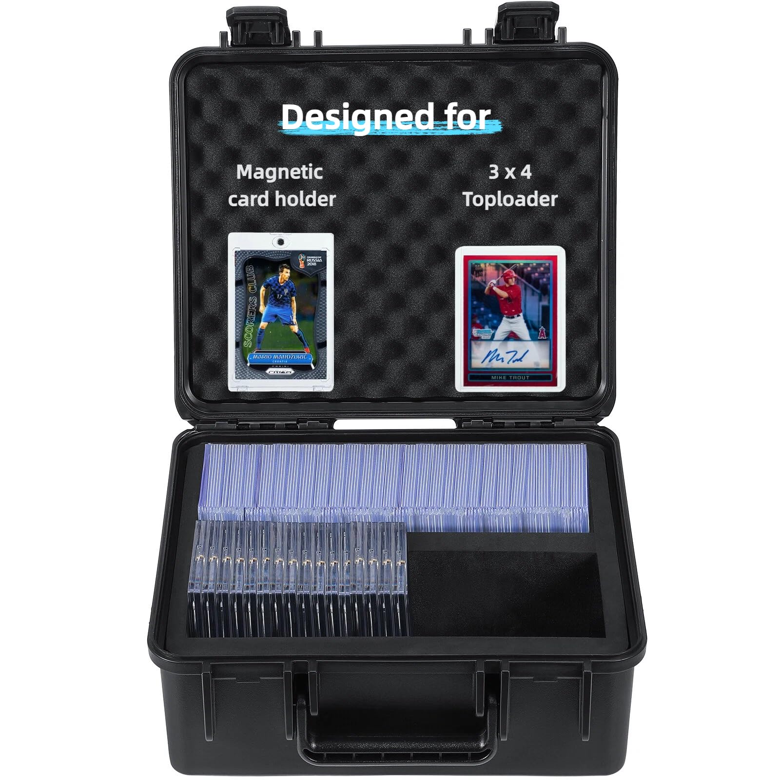 WPGEAR Toploader Storage Box for 3" x 4" 35PT Rigid Card Holder, Trading Card Organizer Case Holds 300+ Top Loaders, Fit Sports Card with One Touch