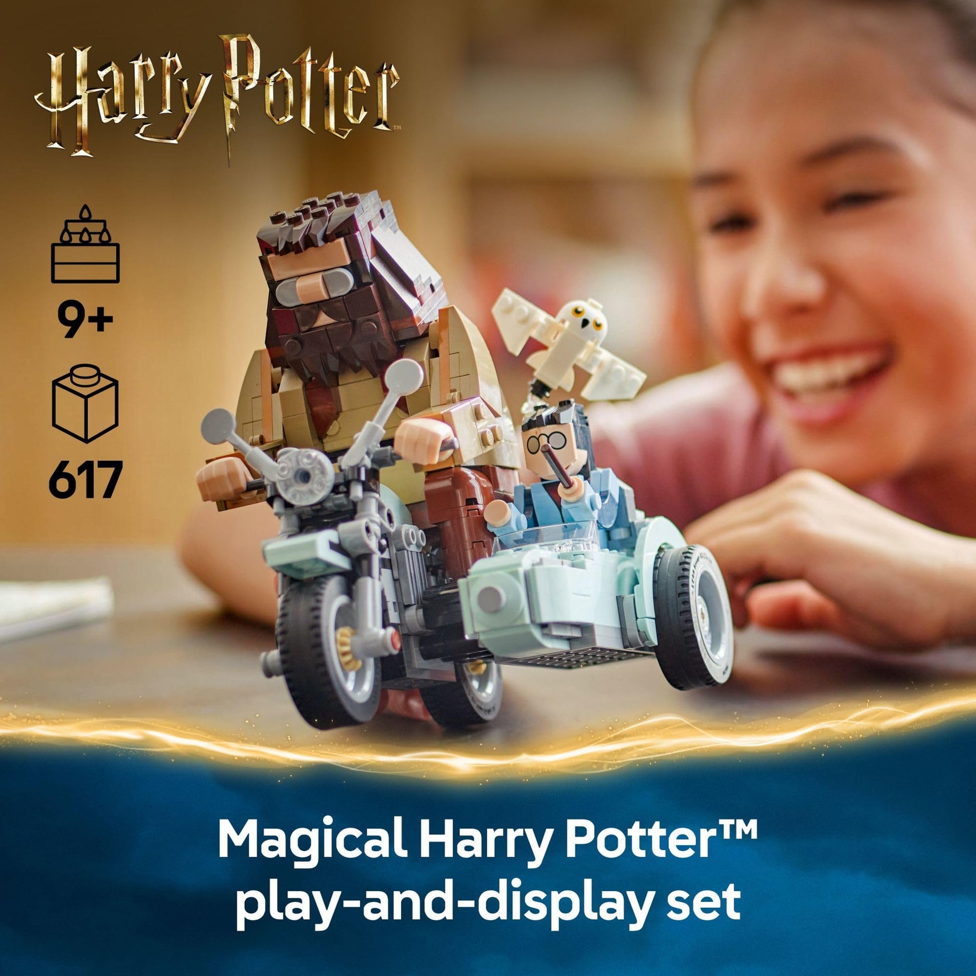 LEGO Harry Potter Hagrid & Harry's Motorcycle Ride Building Toy - Kids Motorcycle Toy for Boys and Girls, Harry Potter Fans, Ages 9+ - Gift Idea