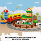 Electric Train Toys w/Farm Animals Set/Toy Trains Set for Toddlers & Kids w/Music, Lights & Tracks, DIY Classic Big Building Blocks Compatible