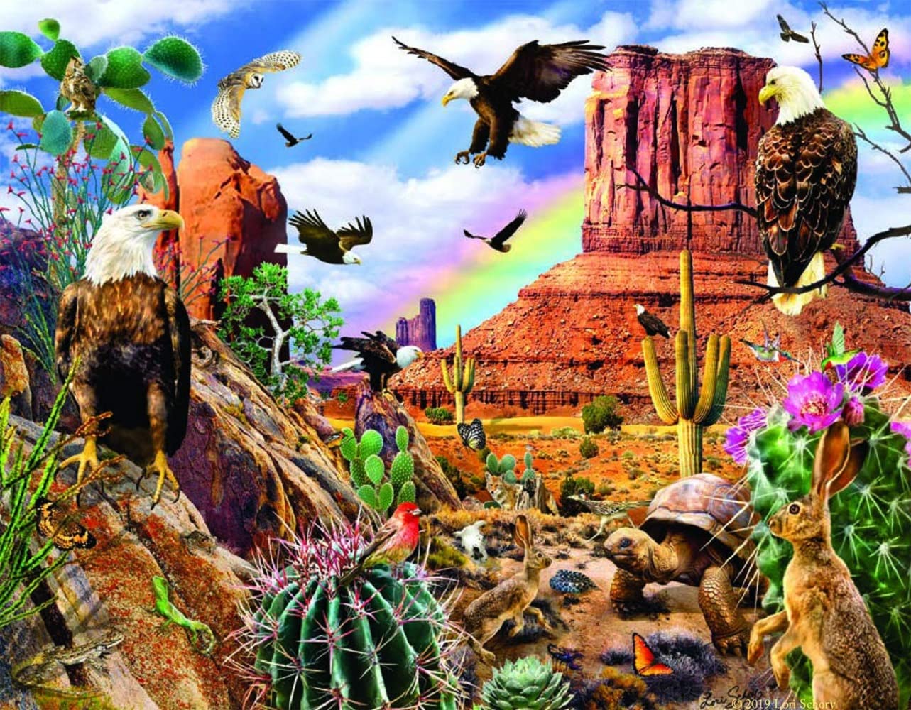 SUNSOUT INC - Desert Eagles - 1000 pc Jigsaw Puzzle by Artist: Lori Schory - Finished Size 20" x 27" - MPN# 35156