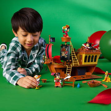 Disney Store Official Mickey Mouse and Friends Pirate Ship Play Set, Pirates of The Caribbean Theme, Mickey Mouse Toys for Toddlers and Kids