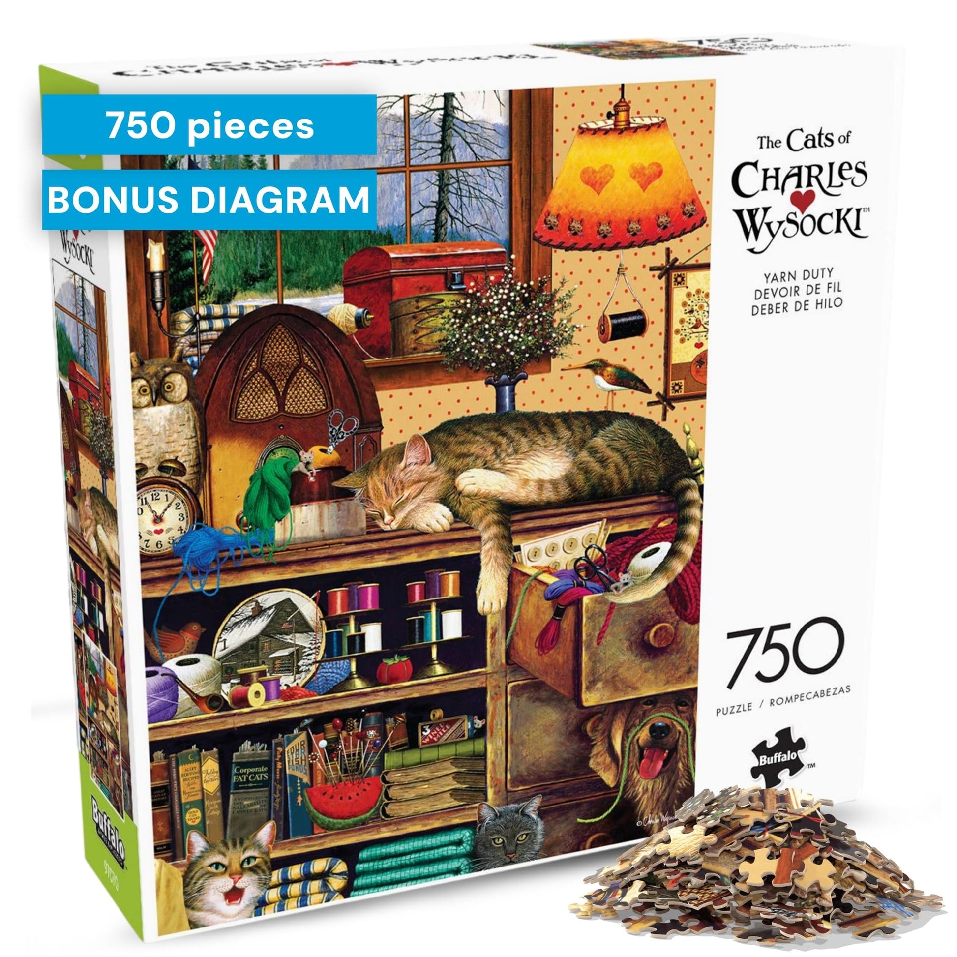 Buffalo Games - Charles Wysocki Yarn Duty - 750 Piece Puzzle for Adults