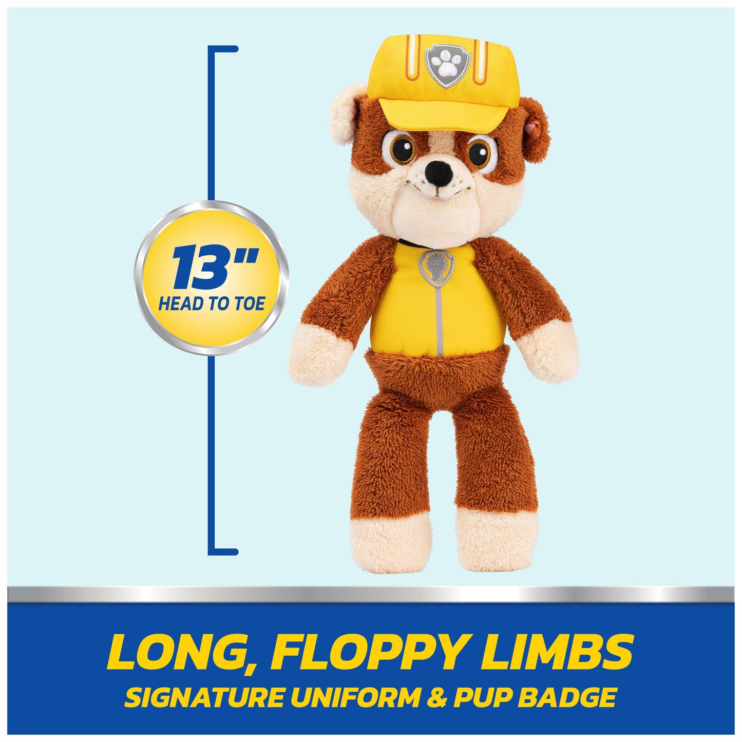 GUND PAW Patrol Rubble Take Along Buddy 13-Inch Plush for Ages 1+