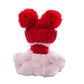 DILLY DUDU with Knit Hat and Scarf Teddy Bear Stuffed Animal Plush Holiday Bear, White, 6inch