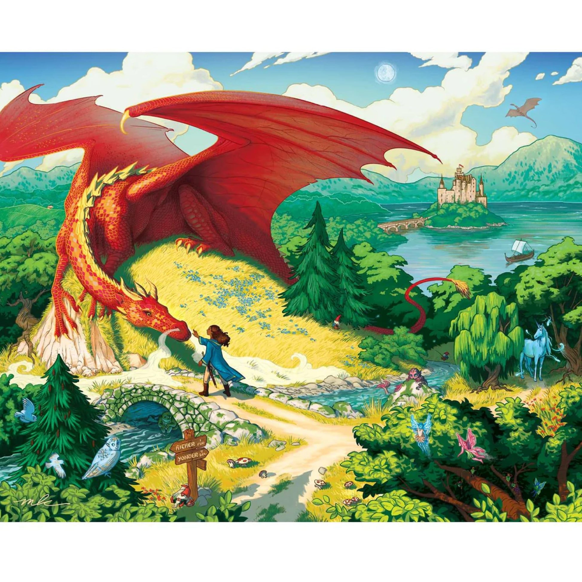 Boardwalk My Little Dragon 210 Piece Personal Puzzle, Jigsaw Puzzles with Premium Box, Dragon Gifts for Adults, 6"x8"