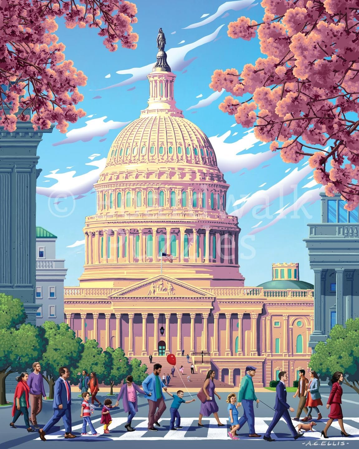 Boardwalk U.S. Capitol 210 Piece Personal Puzzle, Jigsaw Puzzles with Premium Box, Washington DC PatrioticGifts for Adults, 6"x8"