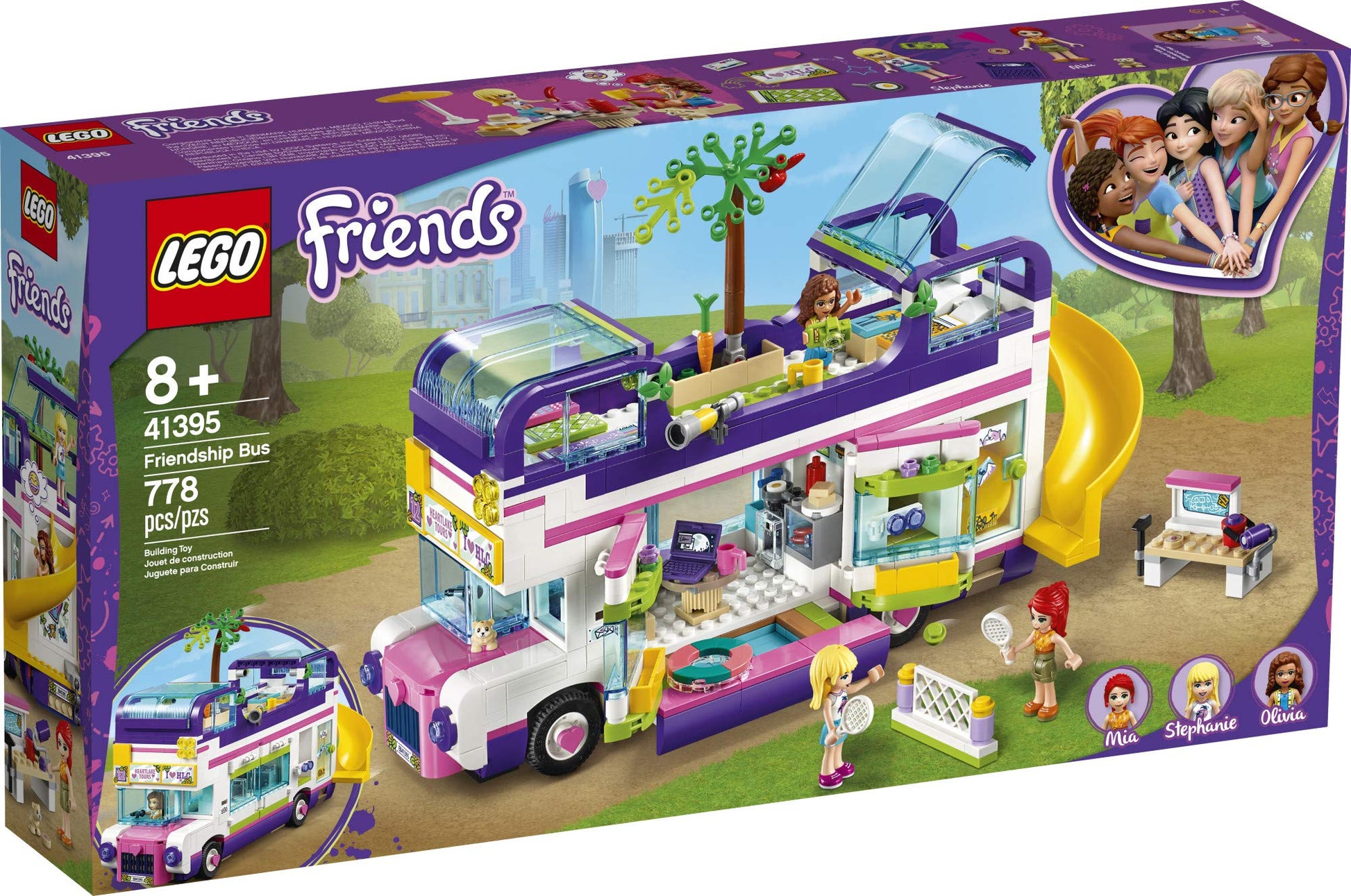 LEGO Friends Friendship Bus 41395 Heartlake City Toy Playset Building Kit Promotes Hours of Creative Play, New 2020 (778 Pieces)