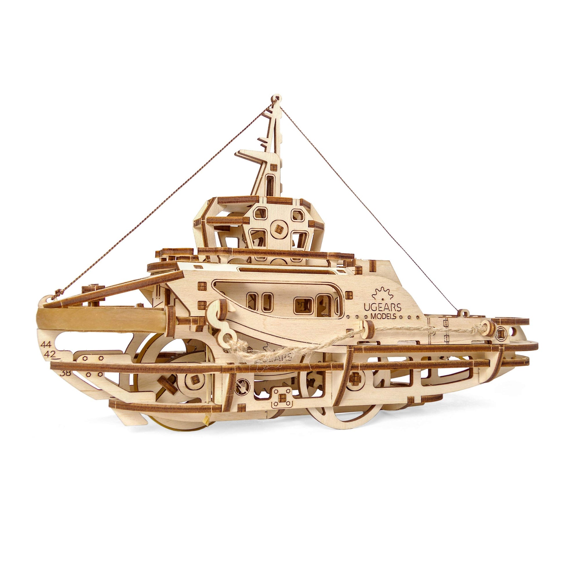 Tugboat Ugears 3D Mechanical Wooden Model for Self Assembling, DIY, Brainteaser