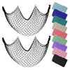ZUEXT Decorative Fishing Net 80x40 Inch, 2 Pack Large Black Picture Fish Net, Wall Photo Hanging Fishnet for Nautical Mermaid Pirate Ocean Themed