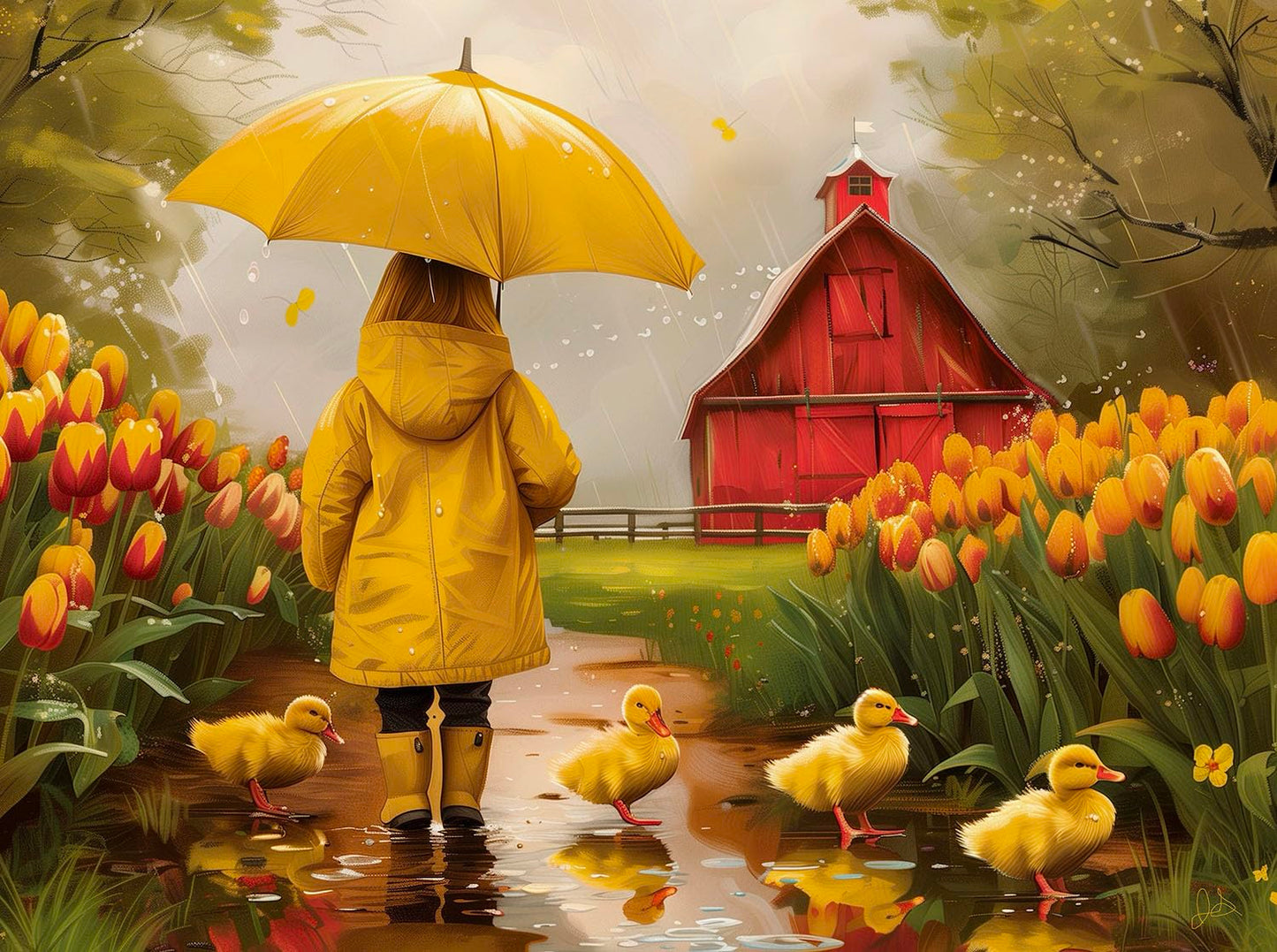 SUNSOUT INC - Rainy Day Walk - 1000 pc Jigsaw Puzzle by Artist: John Stewart - Finished Size 20" x 27" - MPN# 77085