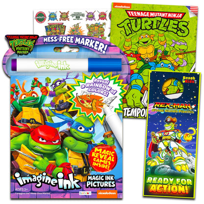 TMNT Imagine Ink Activity and Coloring Book Bundle for Kids with 25 Ninja Turtle Tattoos and Party Favors