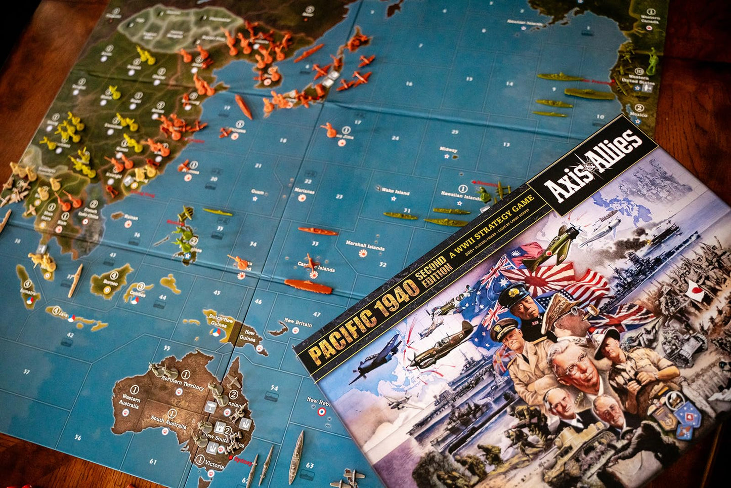 Renegade Game Studios Axis & Allies 1940 Pacific Second Edition WWII Strategy Board Game, War Miniatures, Two to Four Players, Ages Fourteen Plus