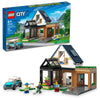 LEGO My City Family House and Electric Car 60398 Building Toy Set, Includes a Kitchen, 2 Bedrooms, Greenhouse, Solar Panels Plus 3 Minifigures and a