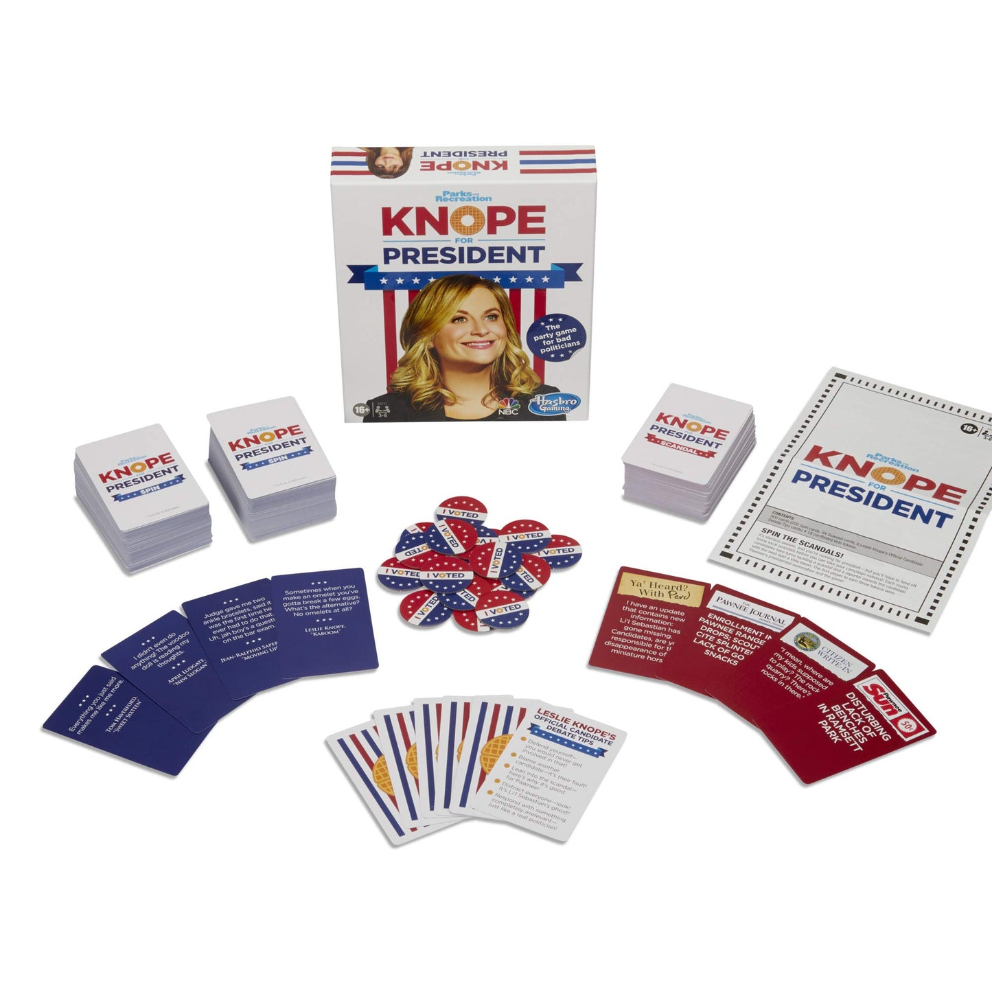 Hasbro Gaming Knope for President Party Card Game, for Parks and Recreation Fans, with Themes and Characters from The Hit TV Show, Game for Ages 16