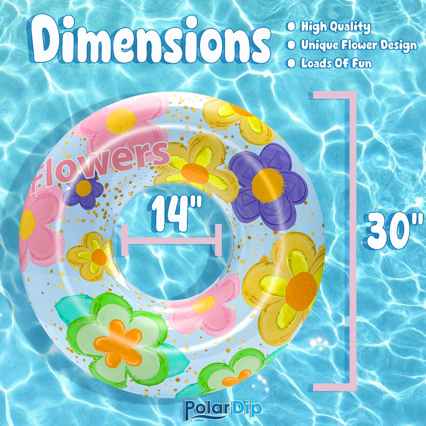 Polar Dip Pool Floats Rings for Adults - Fun Swimming Pool Ring for Pool Parties, Beach, and Outdoor Activities with Pool Floats Tube (Single Pack)
