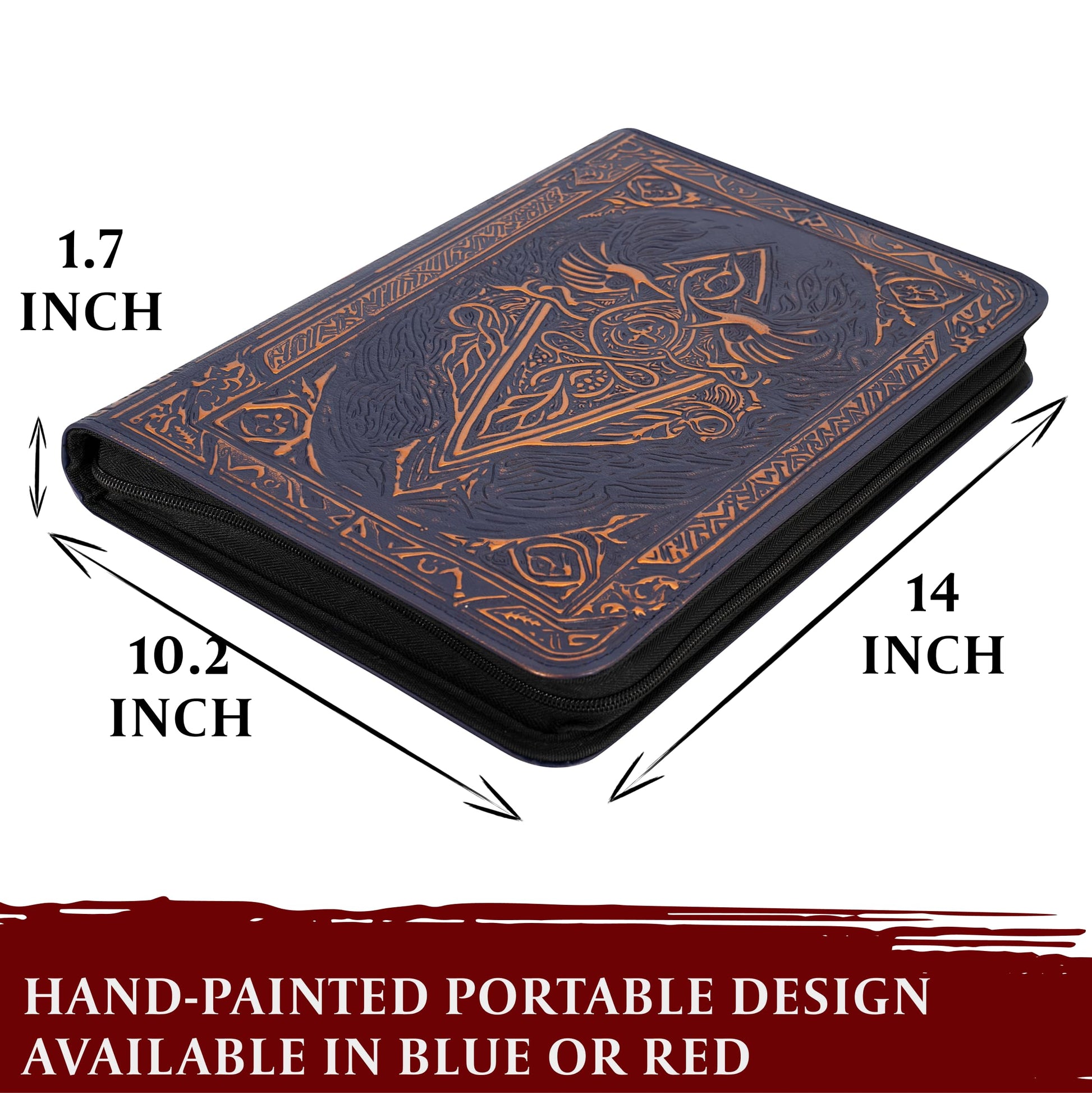 Trading Card Binder - 9 Pocket Album w Zipper - 360 Side Loading Folder for TCG - 3D PU Leather - For MTG, Disney Lorcana Trading Card Game, Magic The